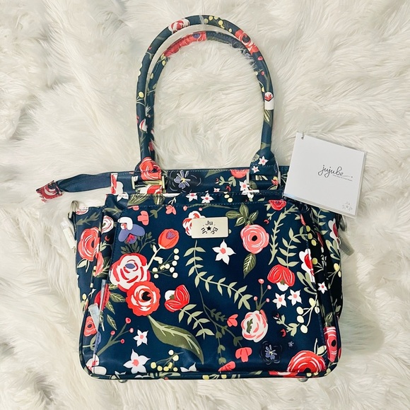 Ju-Ju-Be Be Sassy Navy Floral Organizational Satchel Bag (Midnight Posy) - Picture 1 of 9